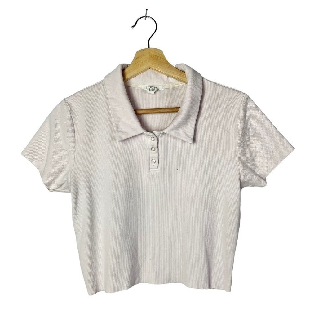 Tillys Full Tilt Light Pink‎ Cropped Short Sleeve Polo XL